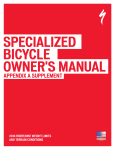 SPECIALIZED BICYCLE OWNER`S MANUAL