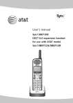 AT&T SynJ SB67108 Expansion Handset User`s Manual