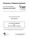 Panasonic KX-TA1232 User Manual Addendum