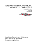 User Manual, Model 1011RT PLC 3&5 Ton