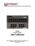 User`s Manual - Crown Broadcast