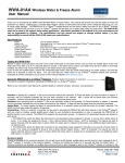 WWA-01AA Wireless Water & Freeze Alarm User Manual