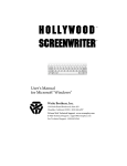 Hollywood Screenwriter User Manual