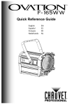 Ovation F-165WW Quick Reference Guide Rev. 5 Multi