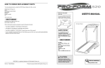 USER`S MANUAL - Icon Heath & Fitness