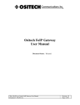 Ositech FoIP Gateway User Manual PDF