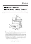 Roland MDX-540 Users Manual