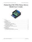 Pololu Dual MC33926 Motor Driver Shield User`s Guide