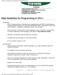 Style Guidelines for Programming in C/C++