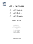 AVLDrive, AVLUtilities and AVLAdmin Software User Manual rev
