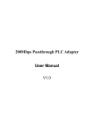 200Mbps Passthrough PLC Adapter User Manual