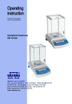 Operating Instruction of Analytical Balances AS series