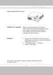 Digital Multimedia Projector About User`s manual