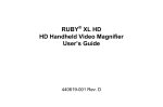 RUBY XL HD Handheld Video Magnifier User`s Guide