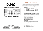 Operators Manual - Meteor Light and Sound Company