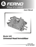 Users` Manual Model 445 Universal Head Immobilizer