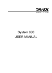 System 800 USER MANUAL