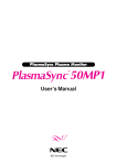 PlasmaSync Plasma Monitor User`s Manual