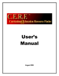 C.E.R.F. User`s Manual - Curriculum & Education Resource Finder