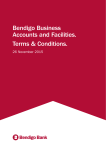 Bendigo Business Accounts and Facilities. Terms
