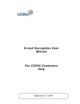 E-mail Encryption User Manual For COSVI Customers Only