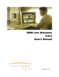 ISDN Line Simulator User`s Manual