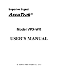 Model VPX-WR USER`S MANUAL