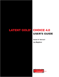 Latent GOLD Choice 4.0 User`s Manual