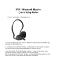 87091 Bluetooth Headset Quick Setup Guide