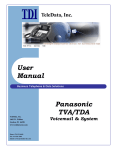 Panasonic TVA/TDA User Manual