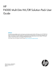 HP P4000 Multi-Site HA/DR Solution Pack User Guide