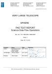 VERY LARGE TELESCOPE SPHERE PAE TEST REPORT