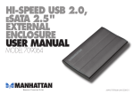 HI-SPEED USB 2.0, eSATA 2.5" EXTERNAL ENCLOSURE USER