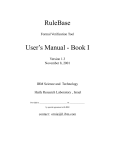 RuleBase User`s Manual - Book I - Department of Computer Science