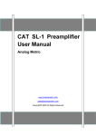 CAT SL-1 Preamplifier User Manual