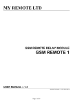 My Remote GSM REMOTE 1 - Manual PDF