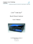 CATC USB Chief Bus & Protocol Analyzer User`s Manual