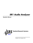SR1 Operations Manual - Stanford Research Systems