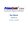 PrimeCode CRW (Custom Report Writer) - User Manual