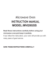 INSTRUCTION MANUAL Microwave Oven MODEL