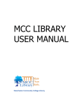 MCC LIBRARY USER MANUAL - Manchester Community College