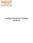 My Weigh Durascale 50 & 100 Models User Manual