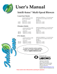 Labconco Intelli-Sense Multi-Speed Blowers Instruction