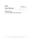 ACH User Manual - The Texas A&M University System