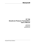 ST 700 SmartLine Pressure Transmitters User`s Manual