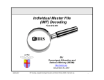 Individual Master File (IMF) Decoding