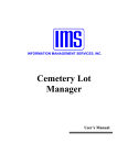 Cemetery Lot Manual  - Information Management Services