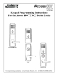 Keypad Programming Instructions For the Access 800 TCAC2