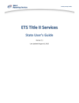 ETS Title II Services State User`s Guide