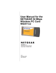 User Manual for the NETGEAR 54 Mbps Wireless PC Card WG511v2